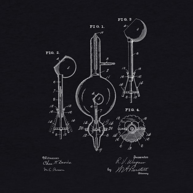 Vacuum Tube Vintage Patent Hand Drawing by TheYoungDesigns